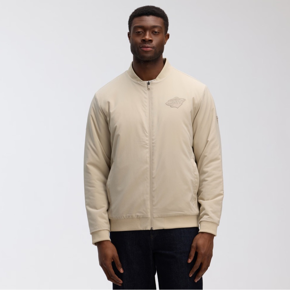 Minnesota Wild NHL Men's Beige Bomber Jacket